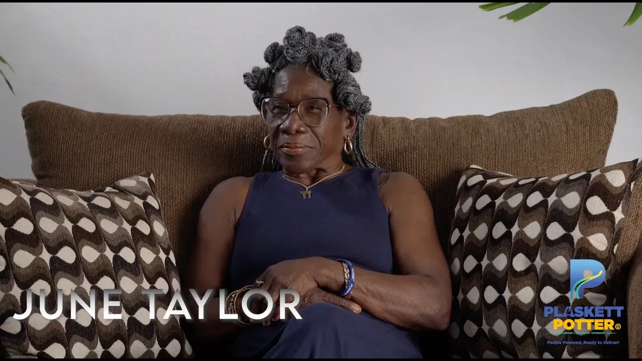 Video thumbnail of June Taylor endorsing Plaskett and Potter.